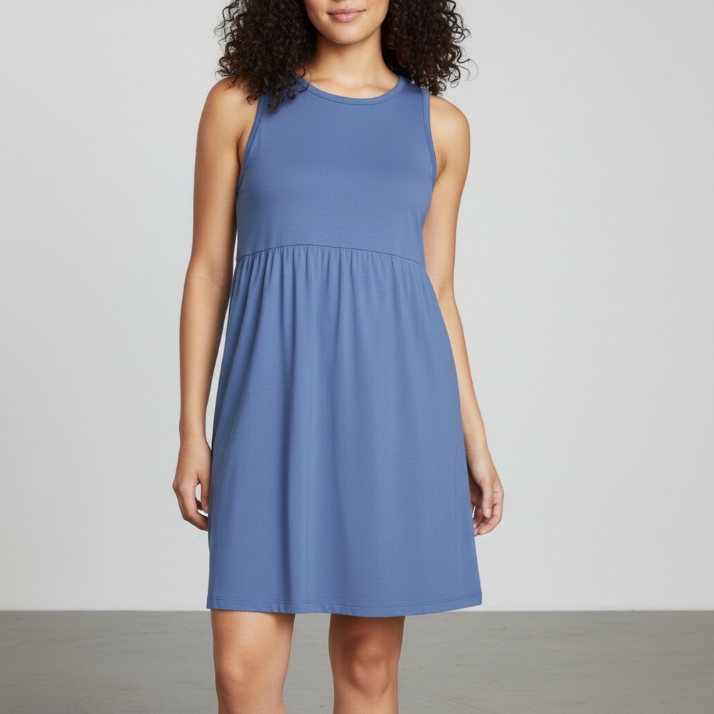 NWT EDDIE BAUER Women’s Aster Sleeveless Empire-waist Dress - Bluebird XL